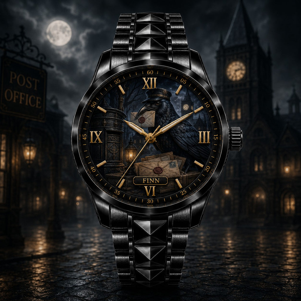 Custom Personalized Raven Postman Watch — personalized with a custom name