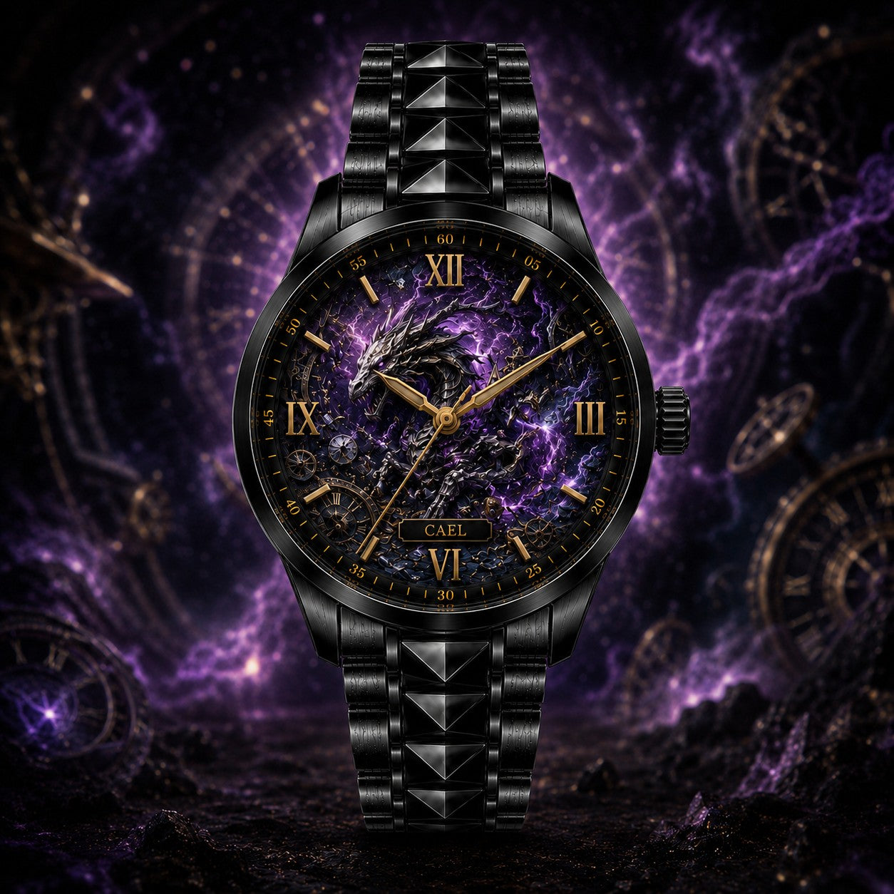 Custom Personalized Arcane Storm Dragon Watch — personalized with a custom name