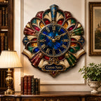 Stained Glass Book Personalized Wall Clock — personalized with a custom name