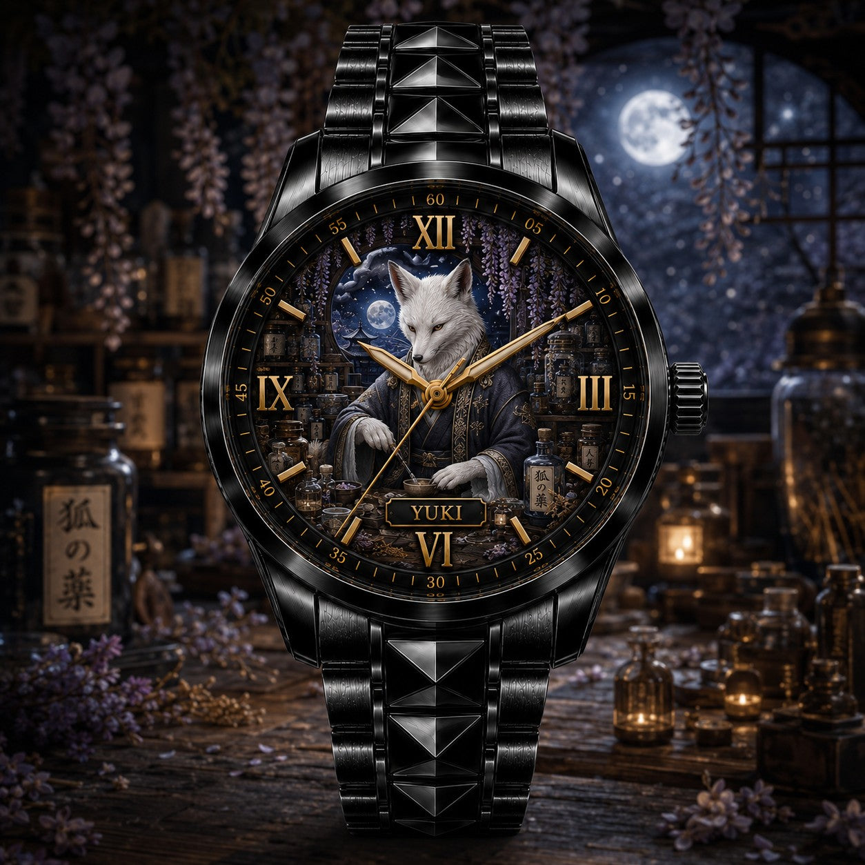 Custom Kitsune Apothecary Watch — personalized with a custom name