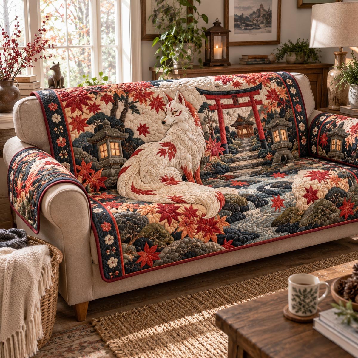 Japanese Kitsune Sofa Cover