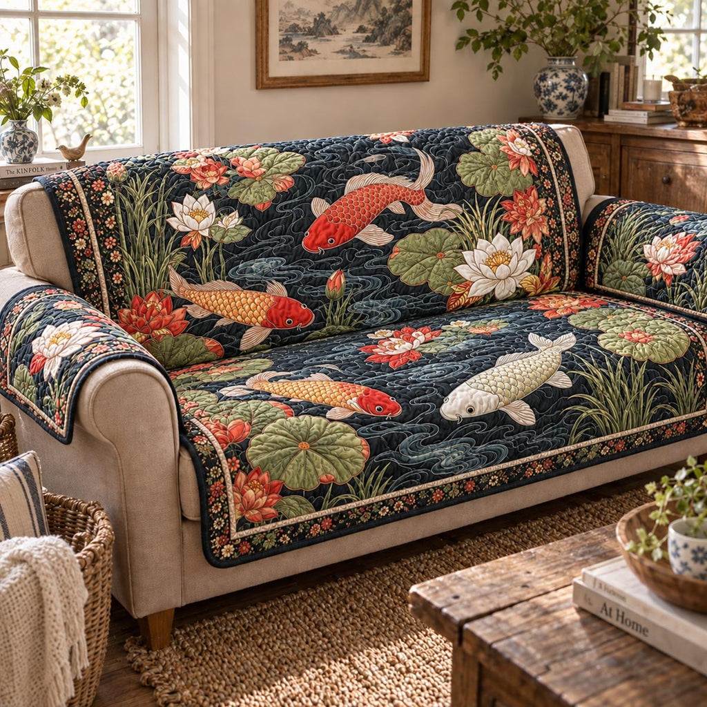 Japanese Koi Elegance Sofa Cover