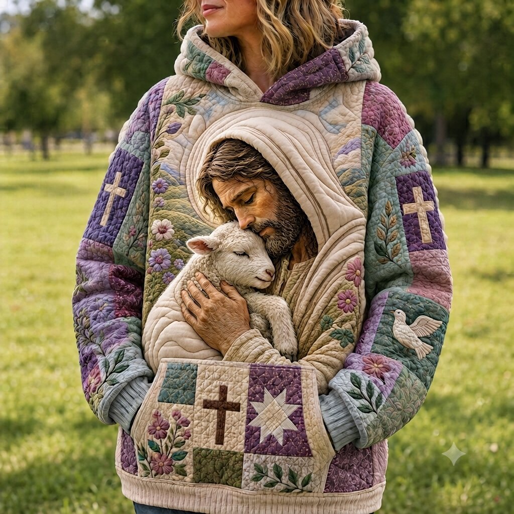 Jesus Everlasting Light hoodie, all-over print