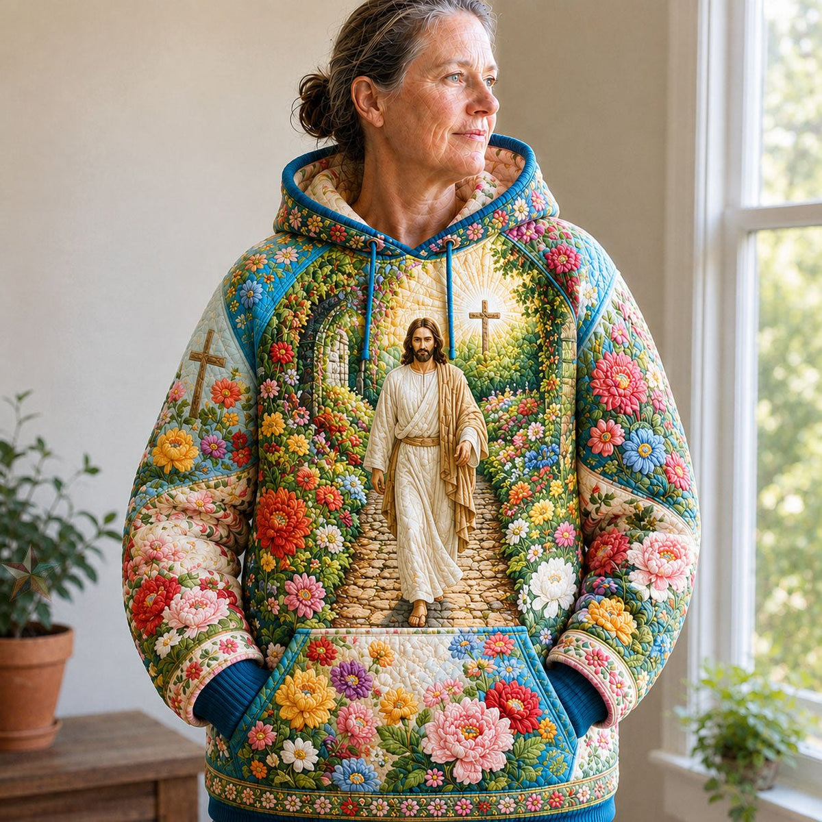 Jesus Garden Path hoodie, all-over print