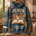 Jesus Is the Only Reason hoodie, all-over print