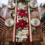 Jewel Poinsettia Center Table Runner