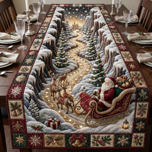 Jeweled Santa Sleigh Table Runner - Made to Order