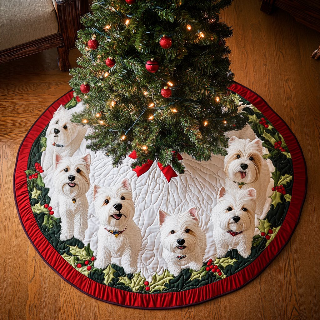 Jingle Bells Westie Christmas Tree Skirt