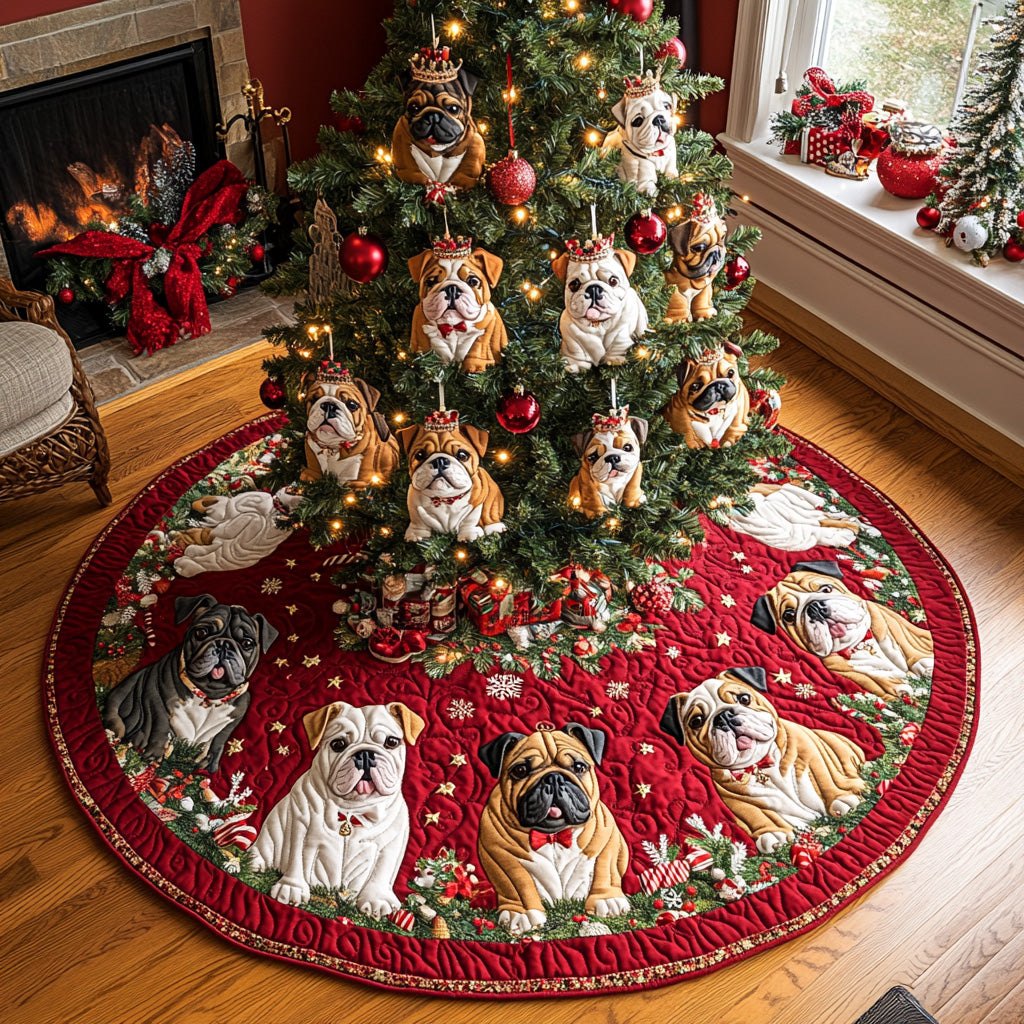Jingle Bulldog Joy Christmas Tree Skirt