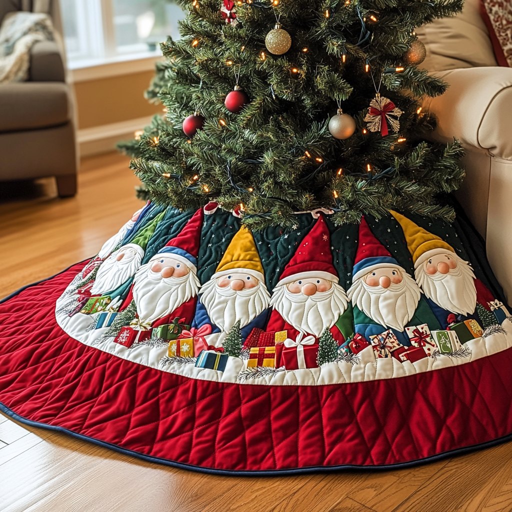 Jingle Gnomes Christmas Tree Skirt