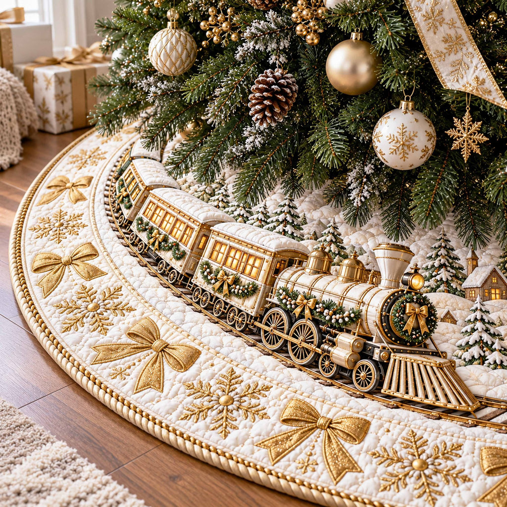 Jingle Rails Christmas Tree Skirt