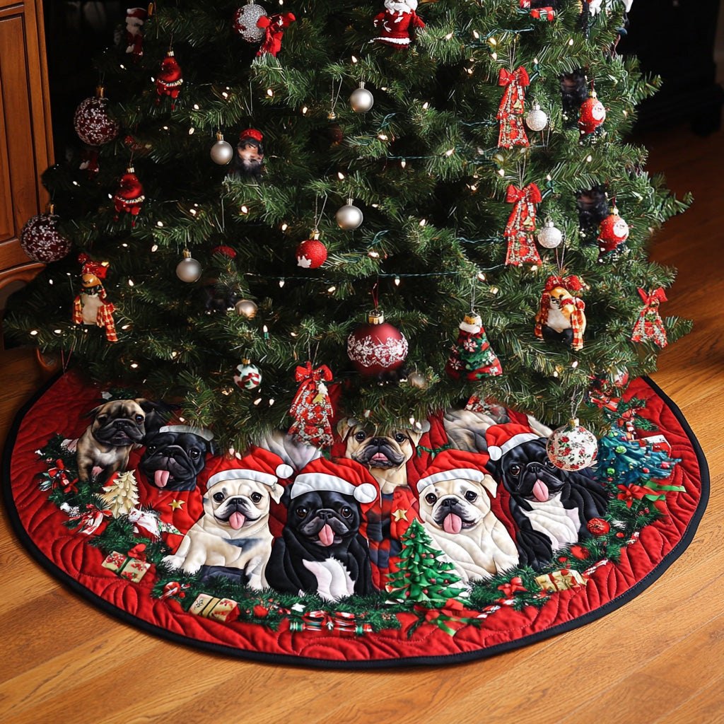 Jolly Bulldog Celebration Christmas Tree Skirt