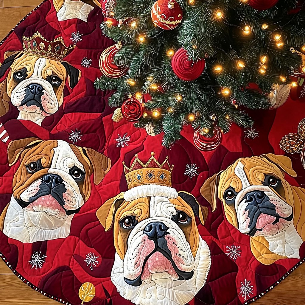 Jolly Bulldog Wonderland Christmas Tree Skirt