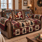 Paw Print Plaid Window Sofa Cover