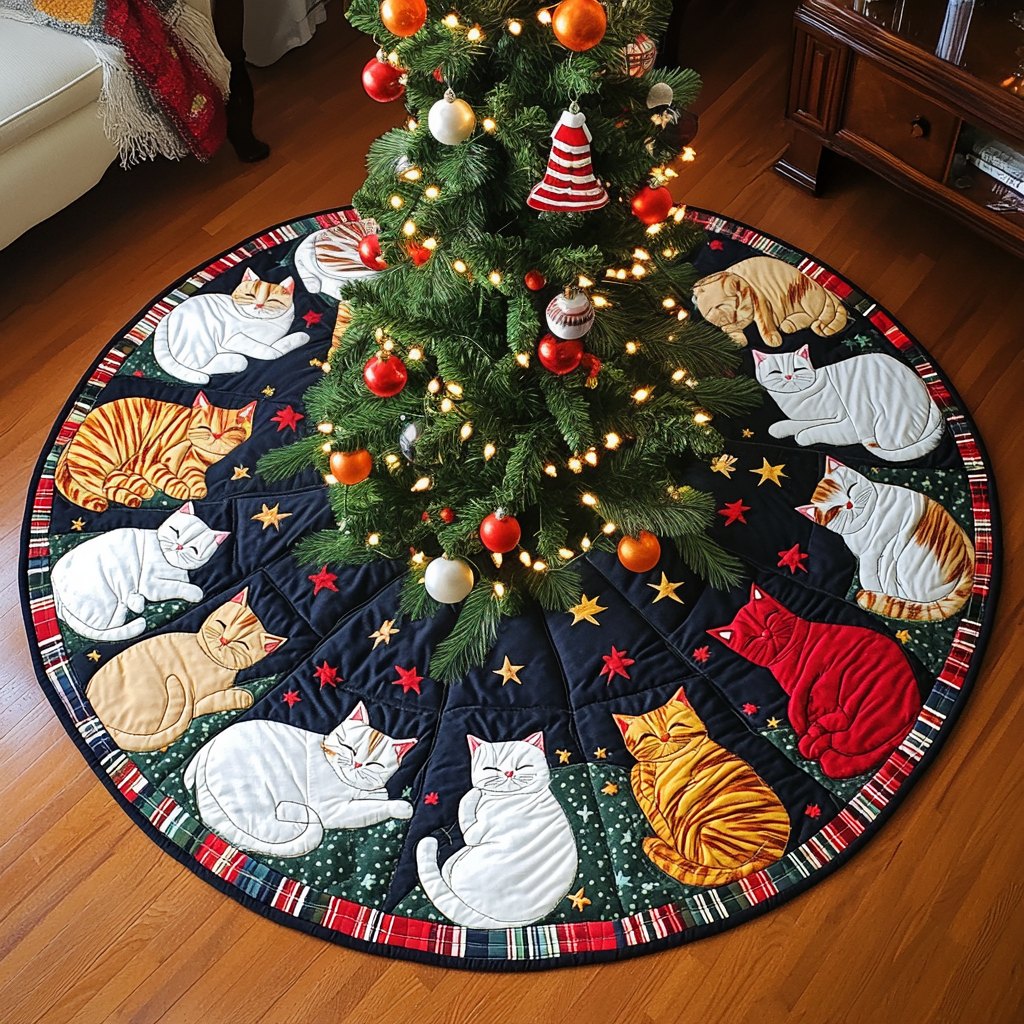 Jolly Kitty Joy Christmas Tree Skirt