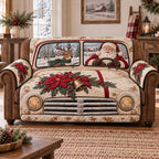 Cream Truck Reindeer Santa Sofa Cover