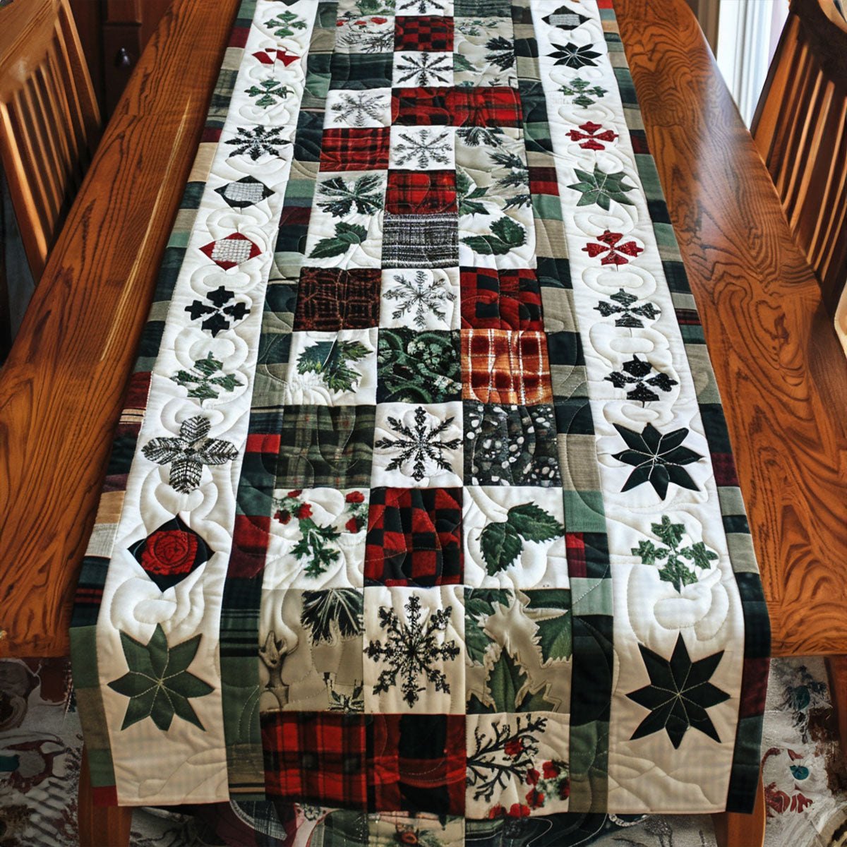 Jolly Santas Gift Table Runner