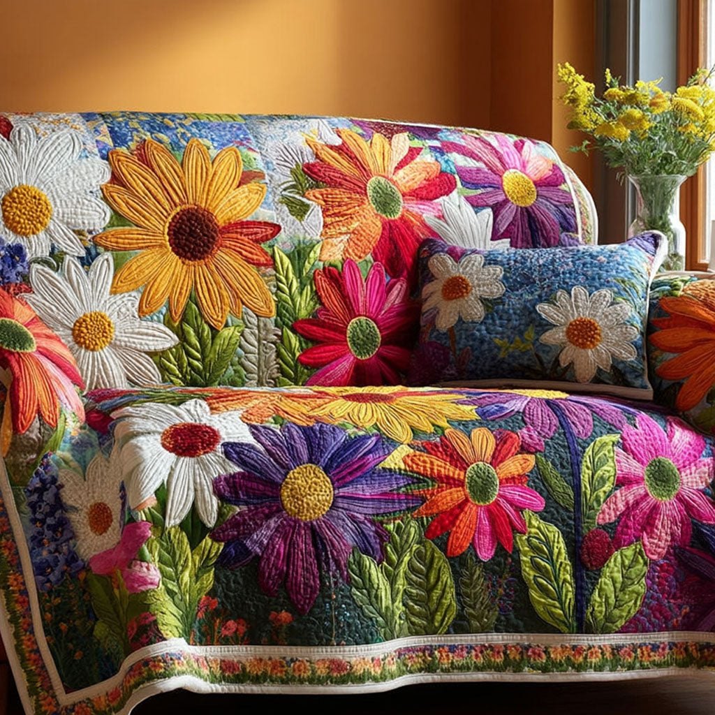 Joyful Daisies Sofa Cover