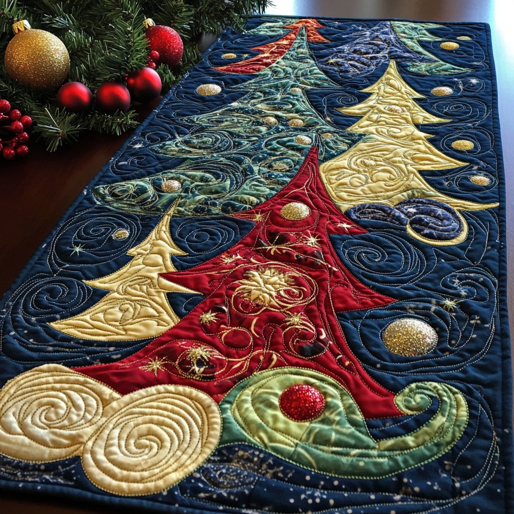Joyful Evergreen Twist Table Runner