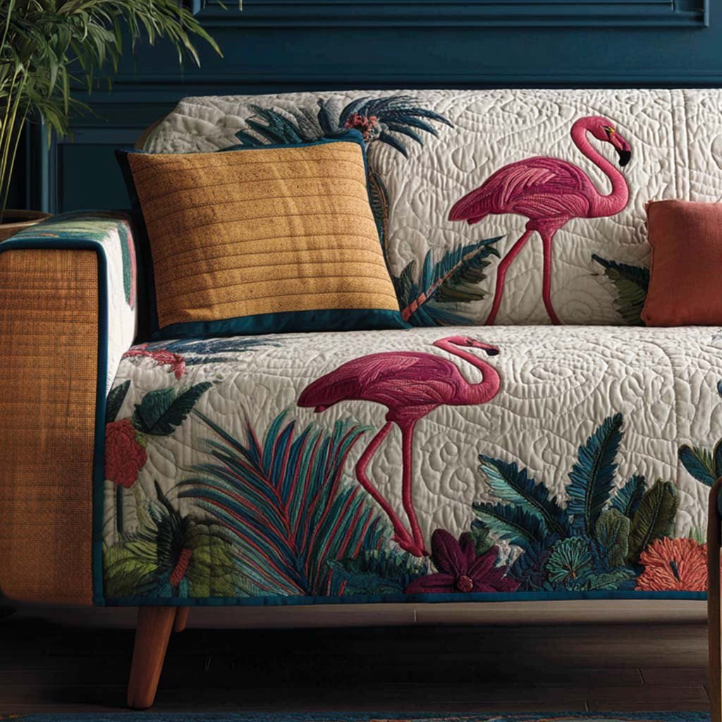 Jungle Flamingo Sofa Cover