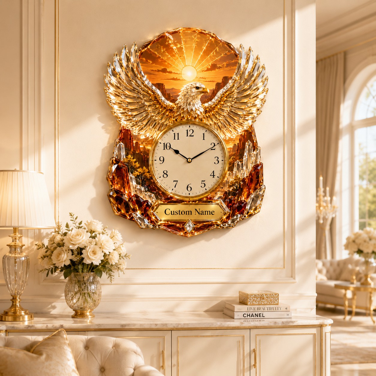 Name eagle Custom Name Wall Clock — personalized with a custom name