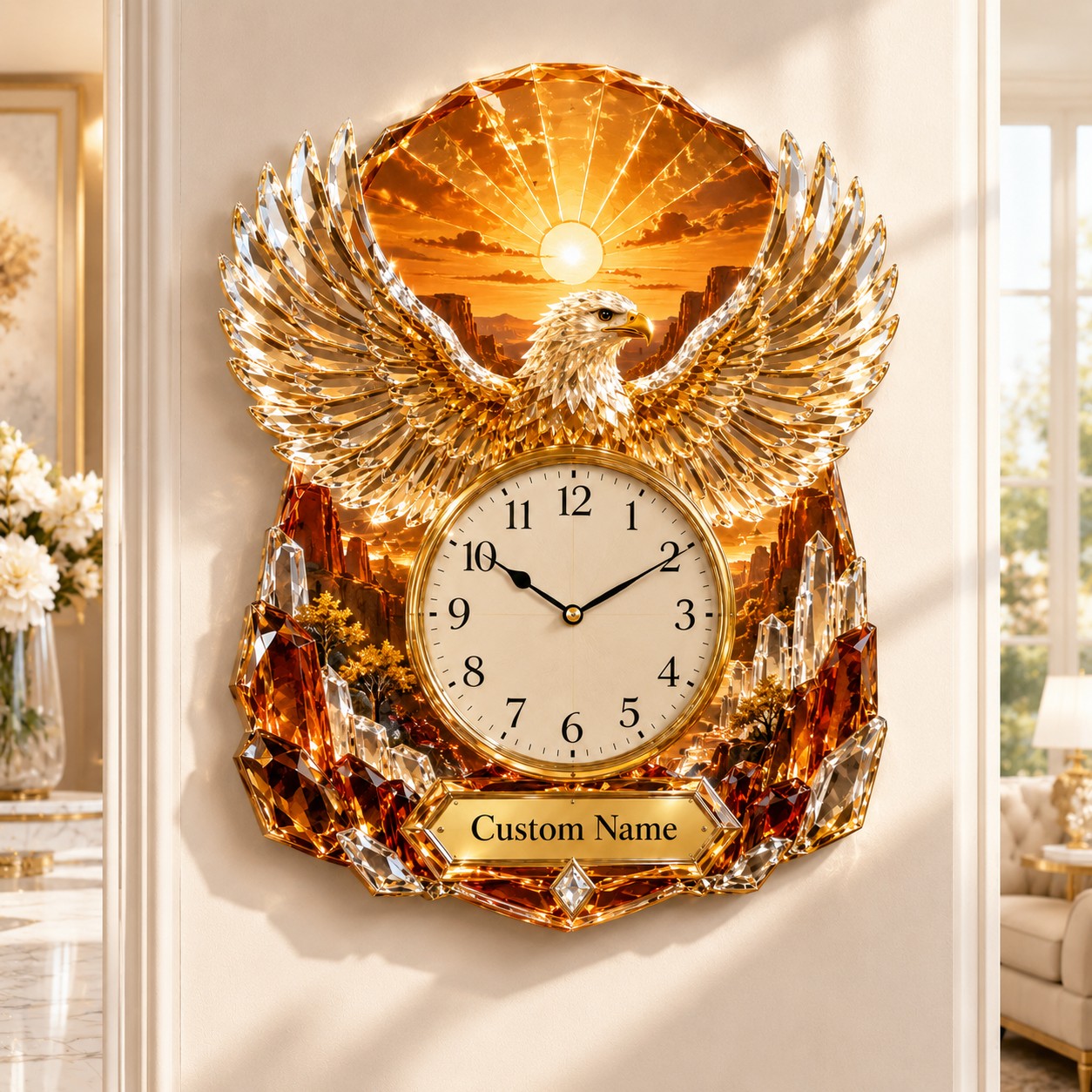 Name eagle Custom Name Wall Clock — personalized with a custom name