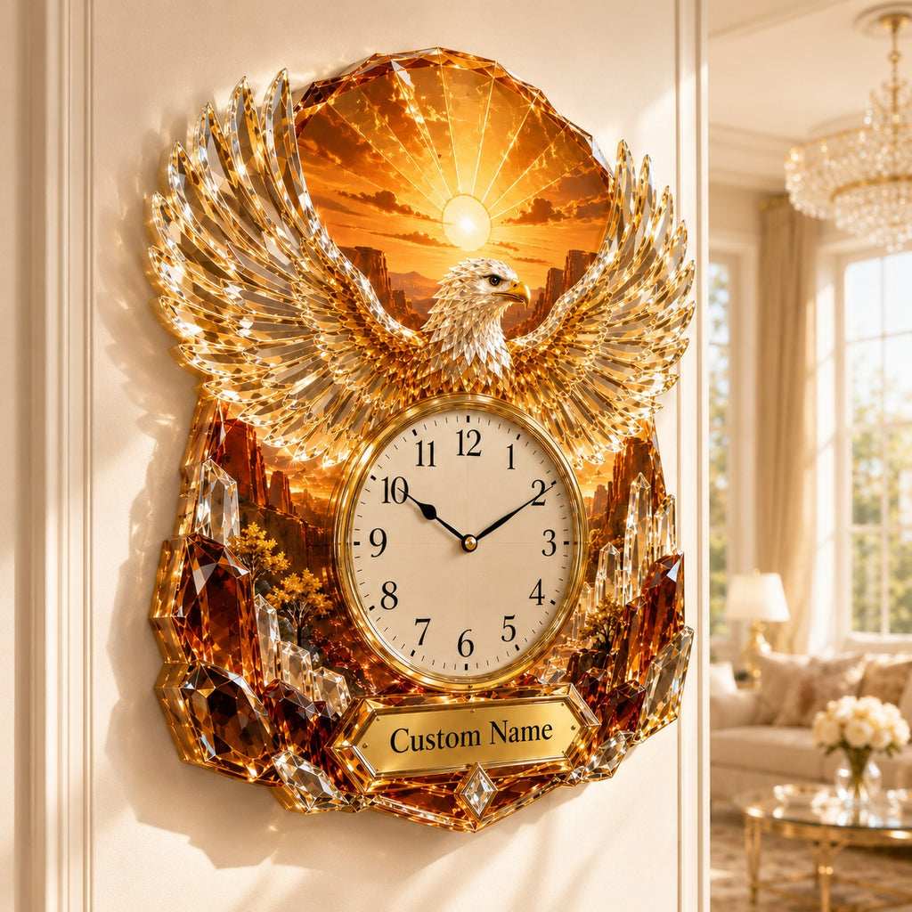 Name eagle Custom Name Wall Clock — personalized with a custom name