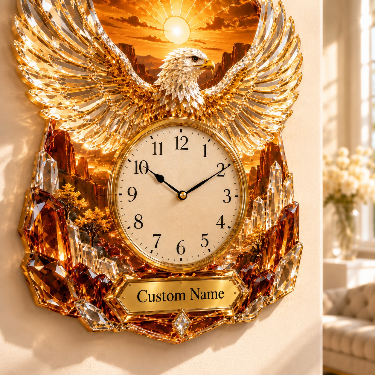 Name eagle Custom Name Wall Clock — personalized with a custom name