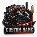 Football fan interiors Custom Name Wall Clock — personalized with a custom name