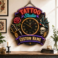 Tattoo studio owners Custom Name Wall Clock — personalized with a custom name