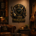 Personalized Rock Band Custom Name Wall Clock — personalized with a custom name