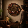 Leatherworker Custom Name Wall Clock — personalized with a custom name