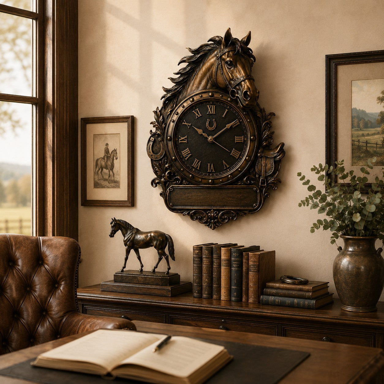 Personalized horse Custom Name Wall Clock — personalized with a custom name