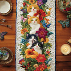 Kitty Blooms Table Runner