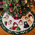 Kitty Claus Celebration Christmas Tree Skirt