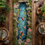 Koi Swimming in Rocky Stream Table Runner