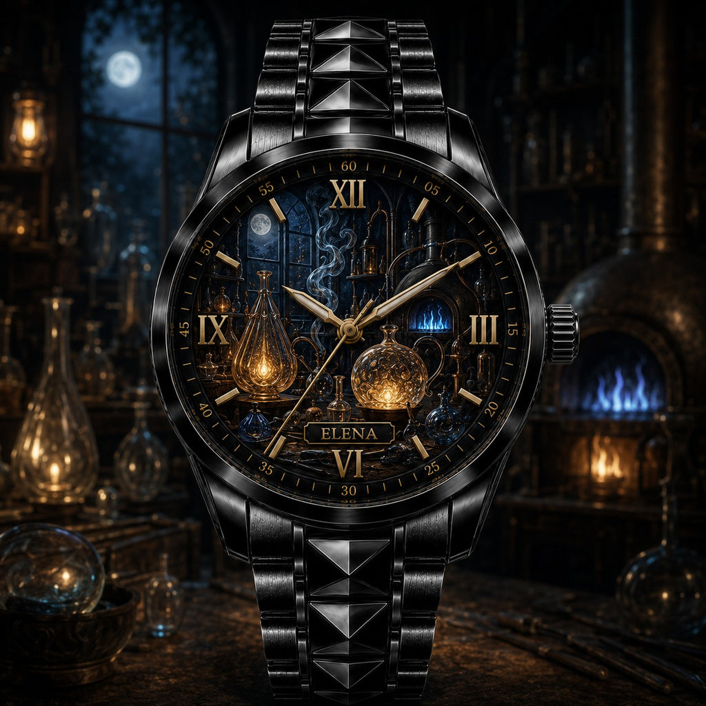 Custom Moonlit Alchemist Laboratory Watch — personalized with a custom name