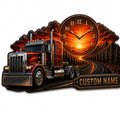 Truck Driver Custom Name Wall Clock — personalized with a custom name