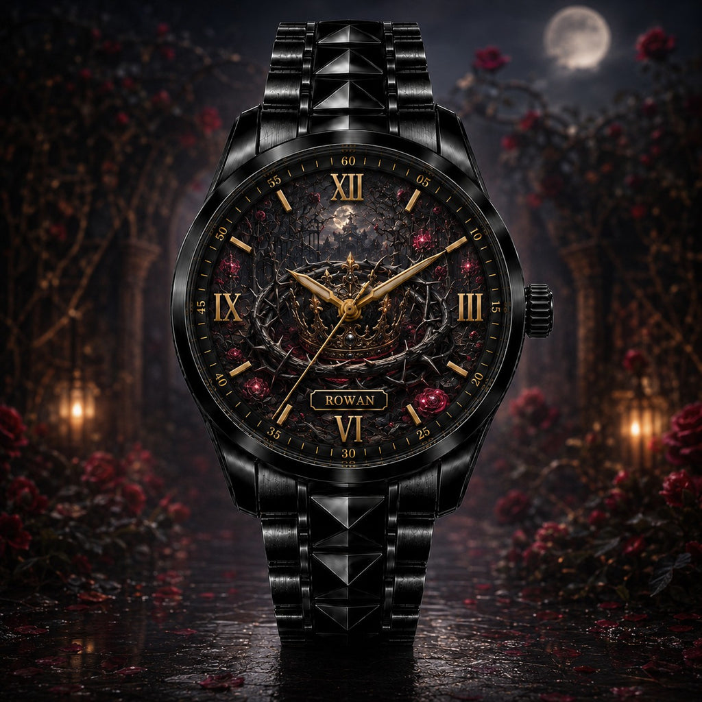 Custom Personalized Cursed Rose Crown Watch — personalized with a custom name