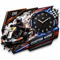 Junior kart racers Custom Name Wall Clock — personalized with a custom name