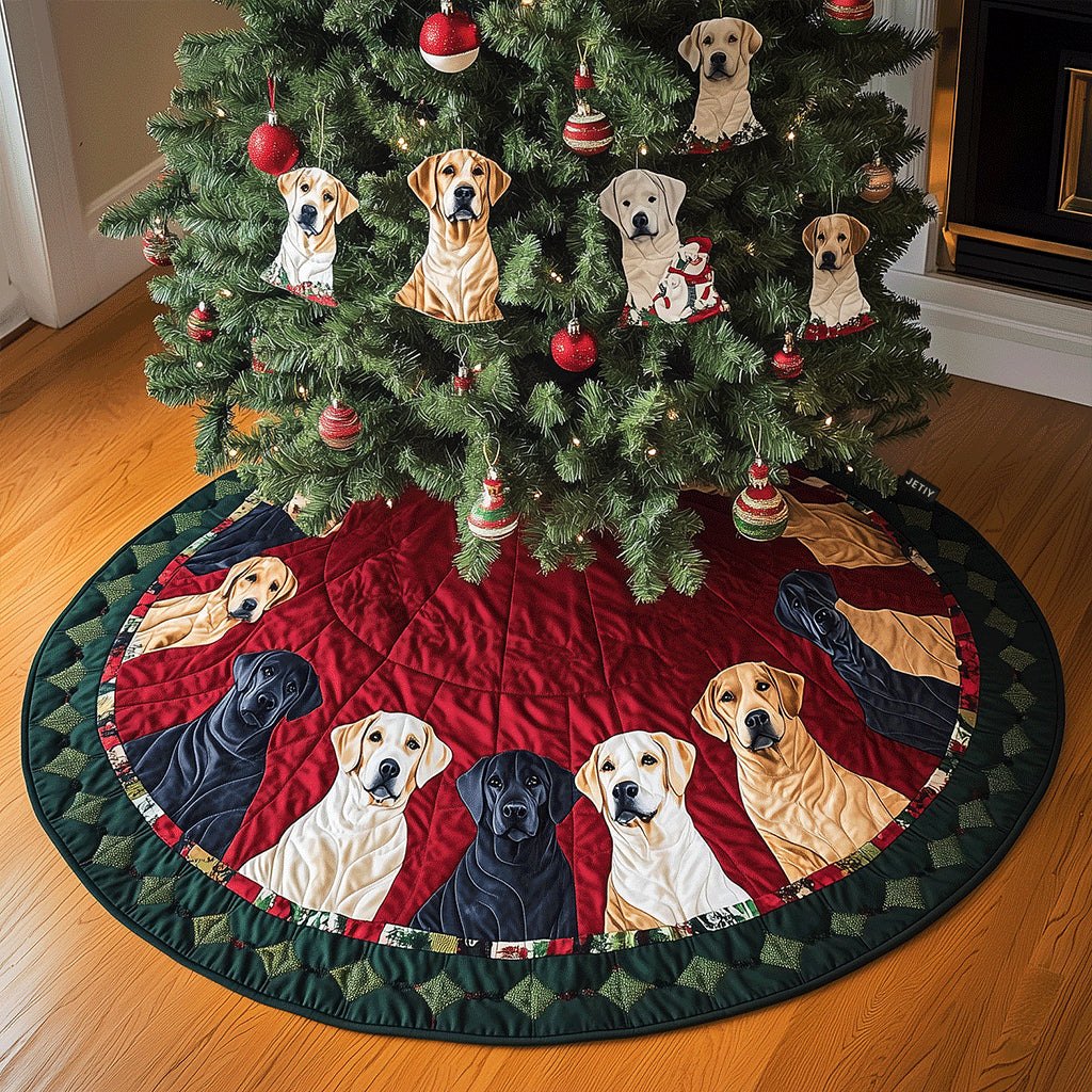 Labrador Holiday Magic Christmas Tree Skirt