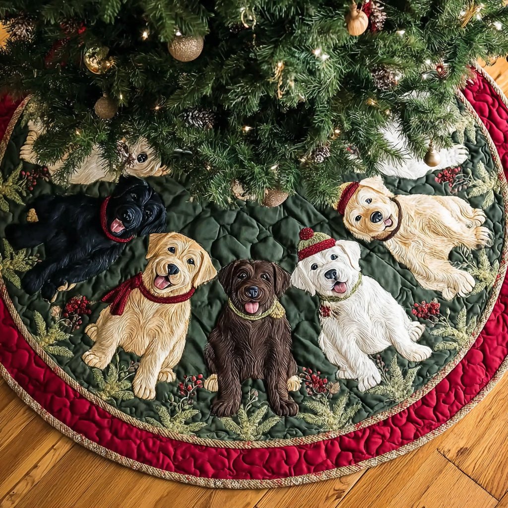 Labrador Retriever Cheer Christmas Tree Skirt