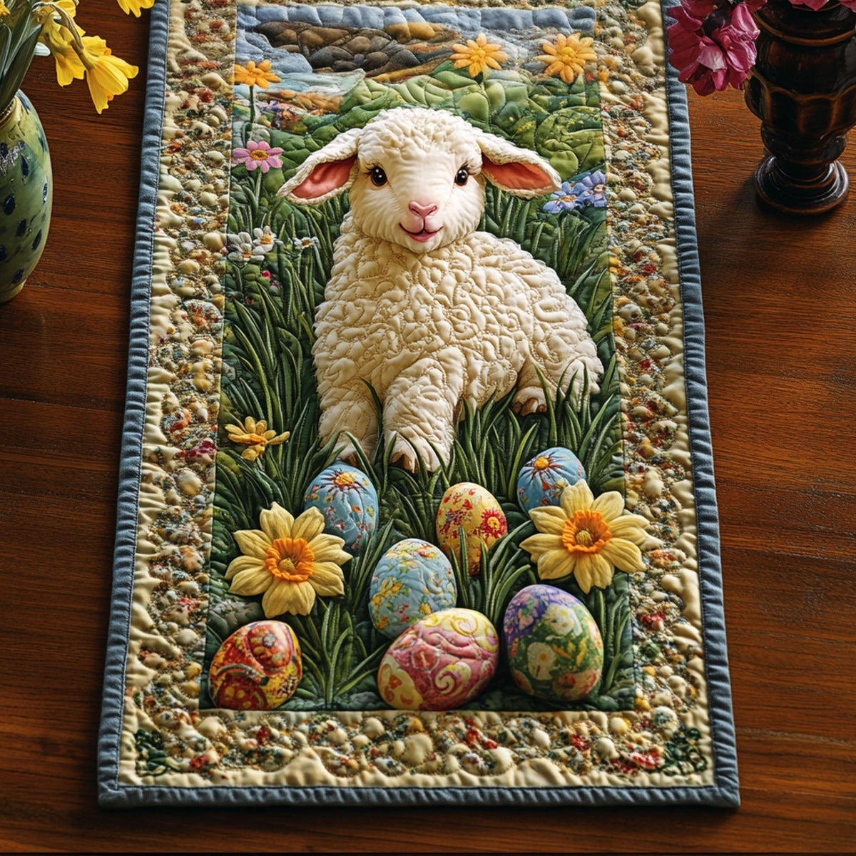 Lamb of Easter Table Runner