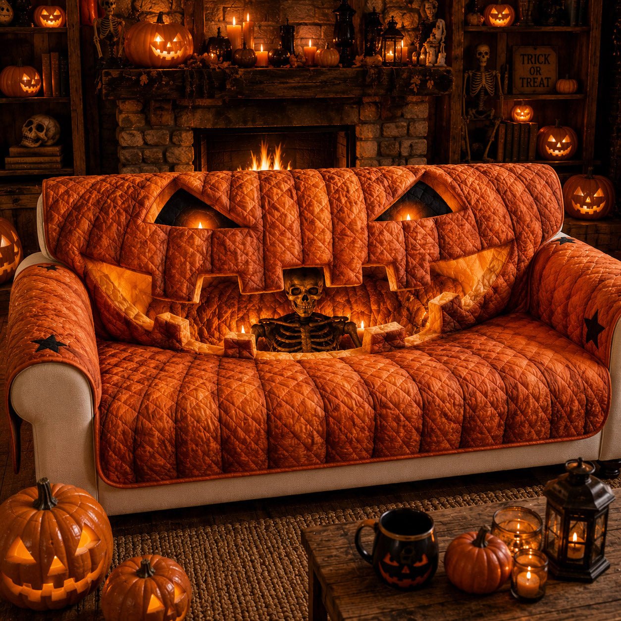 Lantern Skull Sofa Cover