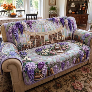 Lavender Bookstore Sofa Cover - Made to Order