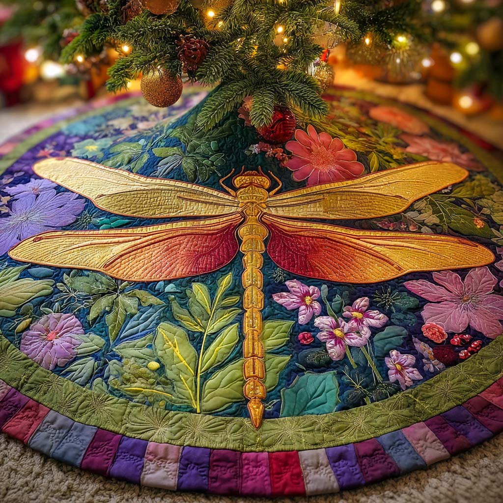 Lavender Petal Dance Christmas Tree Skirt