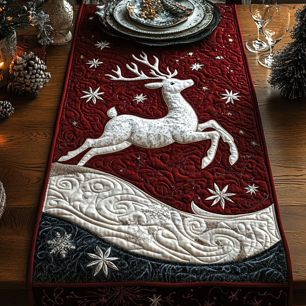 Leaping Reindeer Table Runner