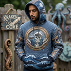 Porthole Pirate Skull hoodie, all-over print