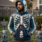 Skull Hood Ribcage hoodie, all-over print