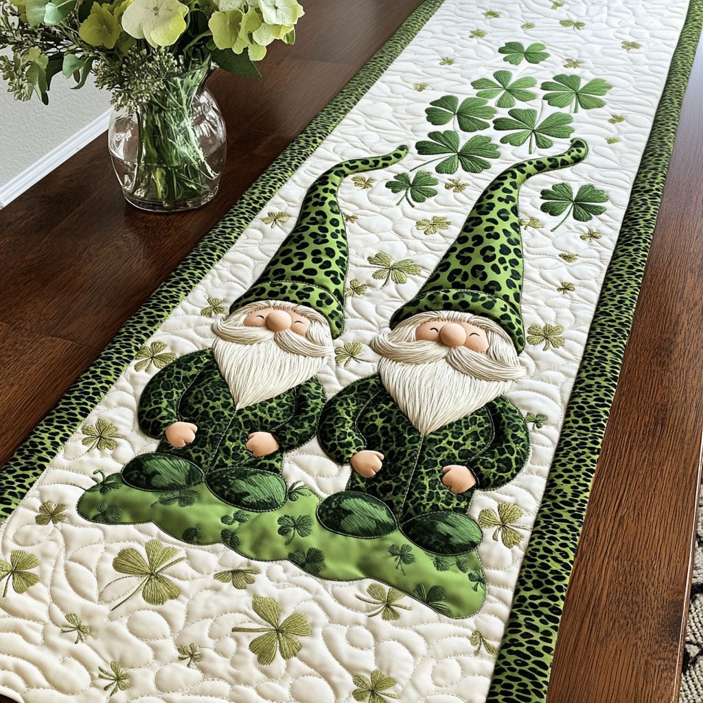 Leopard Gnome Duo Table Runner